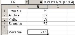 Cours Excel :Fonctions Excel