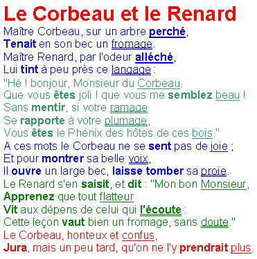 Le corbeau et le renard